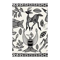 African Senufo Korhogo Tribal Ethnic Art  Shower Curtain 48  X 72  (small)  by BluedarkArt