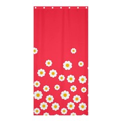 Flowers White Daisies Pattern Red Background Flowers White Daisies Pattern Red Bottom Shower Curtain 36  X 72  (stall)  by genx