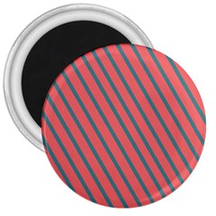 Living Coral Diagonal Stripes 3  Magnets