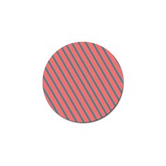 Living Coral Diagonal Stripes Golf Ball Marker (10 Pack) by LoolyElzayat