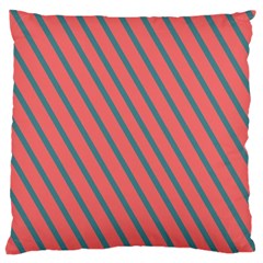 Living Coral Diagonal Stripes Standard Flano Cushion Case (one Side)