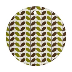 Leaf Plant Pattern Seamless Ornament (round)
