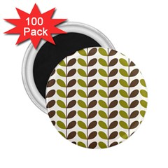 Leaf Plant Pattern Seamless 2.25  Magnets (100 pack) 