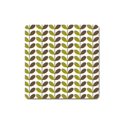 Leaf Plant Pattern Seamless Square Magnet