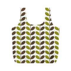 Leaf Plant Pattern Seamless Full Print Recycle Bag (M)