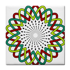 Round Star Colors Illusion Mandala Tile Coasters