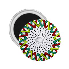 Round Star Colors Illusion Mandala 2 25  Magnets