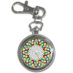 Round Star Colors Illusion Mandala Key Chain Watches