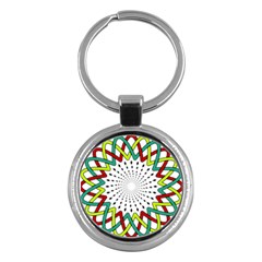Round Star Colors Illusion Mandala Key Chains (round)  by Mariart