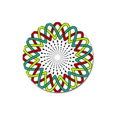 Round Star Colors Illusion Mandala Magnet 3  (round) by Mariart