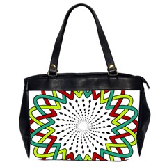 Round Star Colors Illusion Mandala Oversize Office Handbag (2 Sides)
