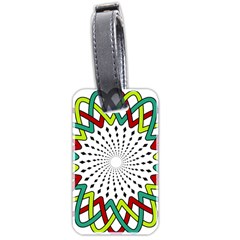 Round Star Colors Illusion Mandala Luggage Tags (two Sides)