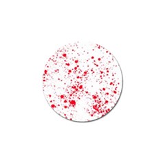 Red And White Splatter Abstract Print Golf Ball Marker by dflcprintsclothing