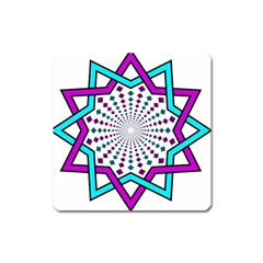 Star Illusion Form Shape Mandala Square Magnet