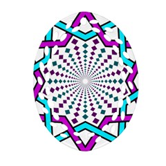 Star Illusion Form Shape Mandala Oval Filigree Ornament (two Sides)