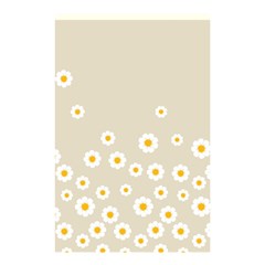 White Daisies Flower Pattern On Vintage Pastel Beige Background Retro Style Shower Curtain 48  X 72  (small)  by genx