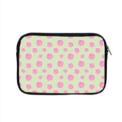 Roses Flowers Pink And Pastel Lime Green Pattern With Retro Dots Apple Macbook Pro 15  Zipper Case by genx