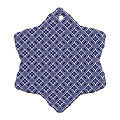 Wreath Differences Indigo Deep Blue Snowflake Ornament (two Sides)