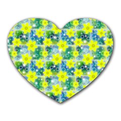 Narcissus Yellow Flowers Winter Heart Mousepads by Pakrebo