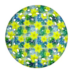 Narcissus Yellow Flowers Winter Ornament (round Filigree) by Pakrebo