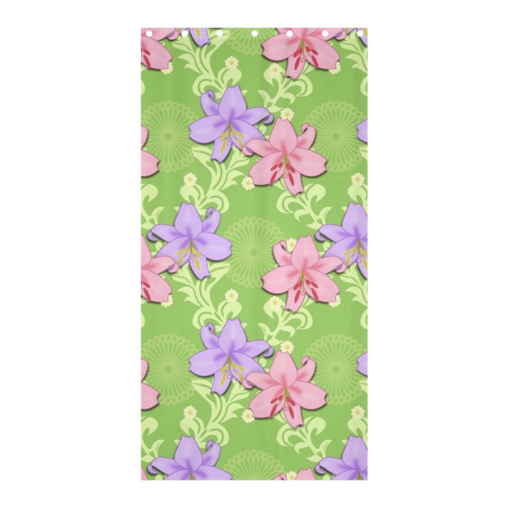 Lily Flowers Green Plant Natural Shower Curtain 36  x 72  (Stall) 