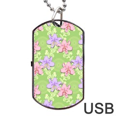 Lily Flowers Green Plant Natural Dog Tag Usb Flash (two Sides) by Pakrebo