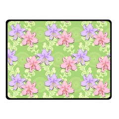 Lily Flowers Green Plant Natural Double Sided Fleece Blanket (small)  by Pakrebo