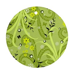 Seamless Pattern Green Garden Ornament (round)