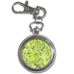 Seamless Pattern Green Garden Key Chain Watches by Pakrebo