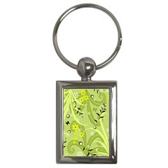 Seamless Pattern Green Garden Key Chains (Rectangle) 