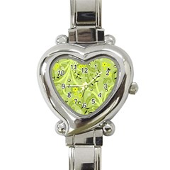 Seamless Pattern Green Garden Heart Italian Charm Watch by Pakrebo