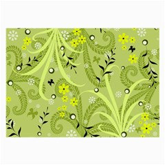 Seamless Pattern Green Garden Large Glasses Cloth (2-Side)