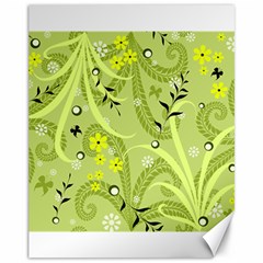 Seamless Pattern Green Garden Canvas 11  x 14 