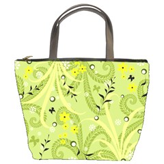 Seamless Pattern Green Garden Bucket Bag