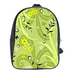 Seamless Pattern Green Garden School Bag (XL)