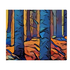 Woods Trees Abstract Scene Forest Double Sided Flano Blanket (large)  by Pakrebo