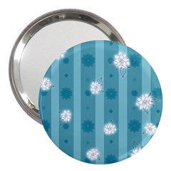 Gardenia Flowers White Blue 3  Handbag Mirrors by Pakrebo