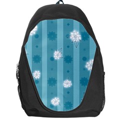 Gardenia Flowers White Blue Backpack Bag by Pakrebo