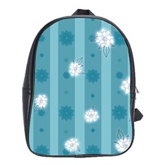 Gardenia Flowers White Blue School Bag (xl) by Pakrebo