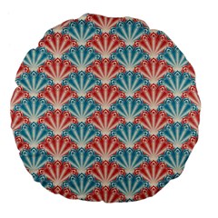 Seamless Patter Peacock Feathers Large 18  Premium Flano Round Cushions by Pakrebo