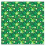 Leaf Clover Star Glitter Seamless Large Satin Scarf (Square) Front