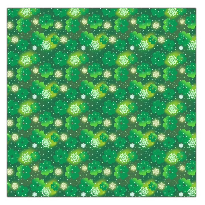 Leaf Clover Star Glitter Seamless Large Satin Scarf (Square)