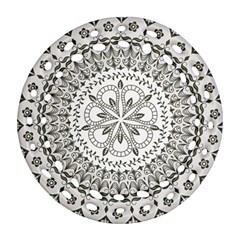 Vector Mandala Drawing Decoration Round Filigree Ornament (two Sides) by Pakrebo