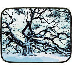 Tree Winter Blue Snow Cold Scene Double Sided Fleece Blanket (mini)  by Pakrebo