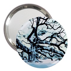 Tree Winter Blue Snow Cold Scene 3  Handbag Mirrors by Pakrebo