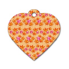 Maple Leaf Autumnal Leaves Autumn Dog Tag Heart (One Side)