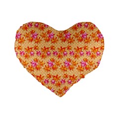 Maple Leaf Autumnal Leaves Autumn Standard 16  Premium Flano Heart Shape Cushions