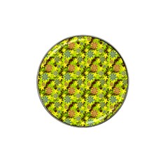 Flowers Yellow Red Blue Seamless Hat Clip Ball Marker (4 Pack)