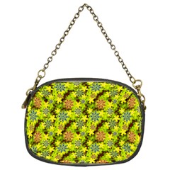 Flowers Yellow Red Blue Seamless Chain Purse (two Sides)