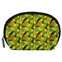 Flowers Yellow Red Blue Seamless Accessory Pouch (large) by Pakrebo